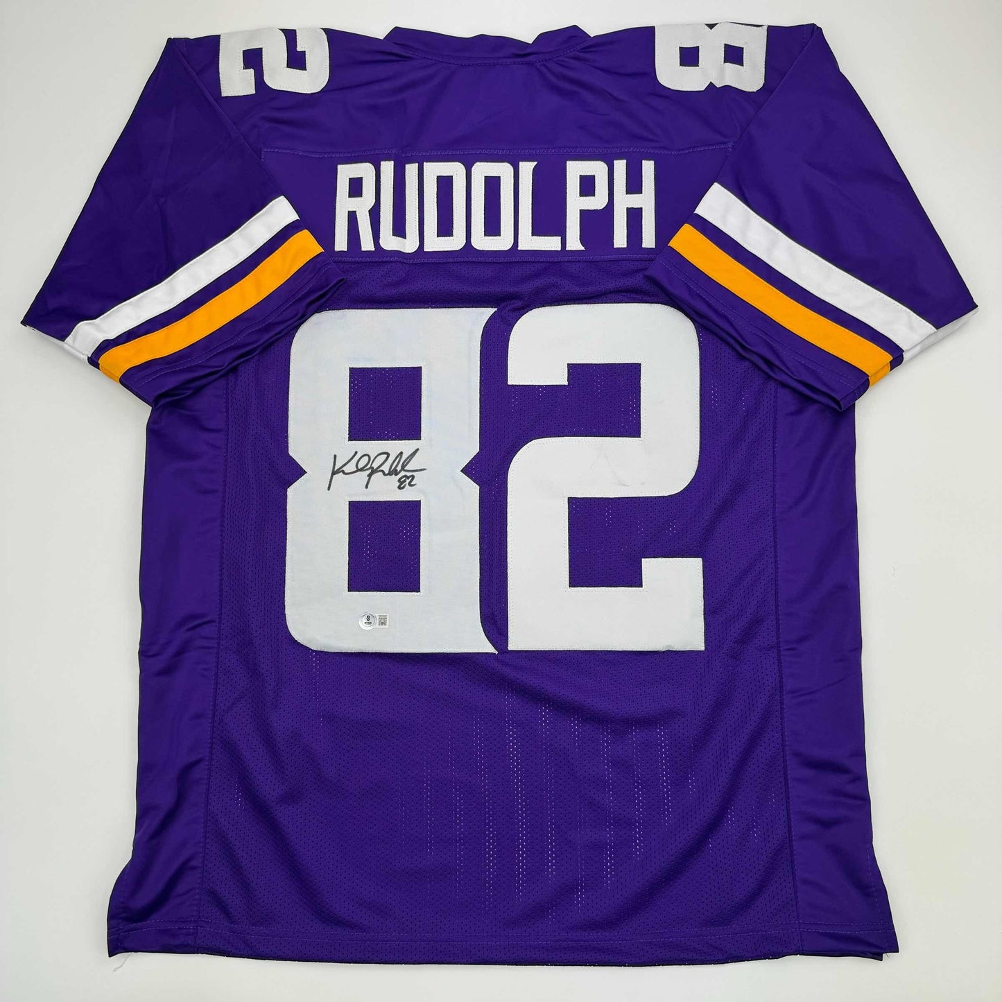 Autographed/Signed Kyle Rudolph Minnesota Purple Football Jersey Beckett BAS COA