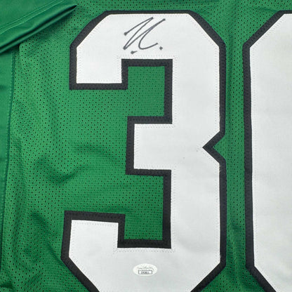 Autographed/Signed Jihaad Campbell Philadelphia Kelly Green Football Jersey JSA COA