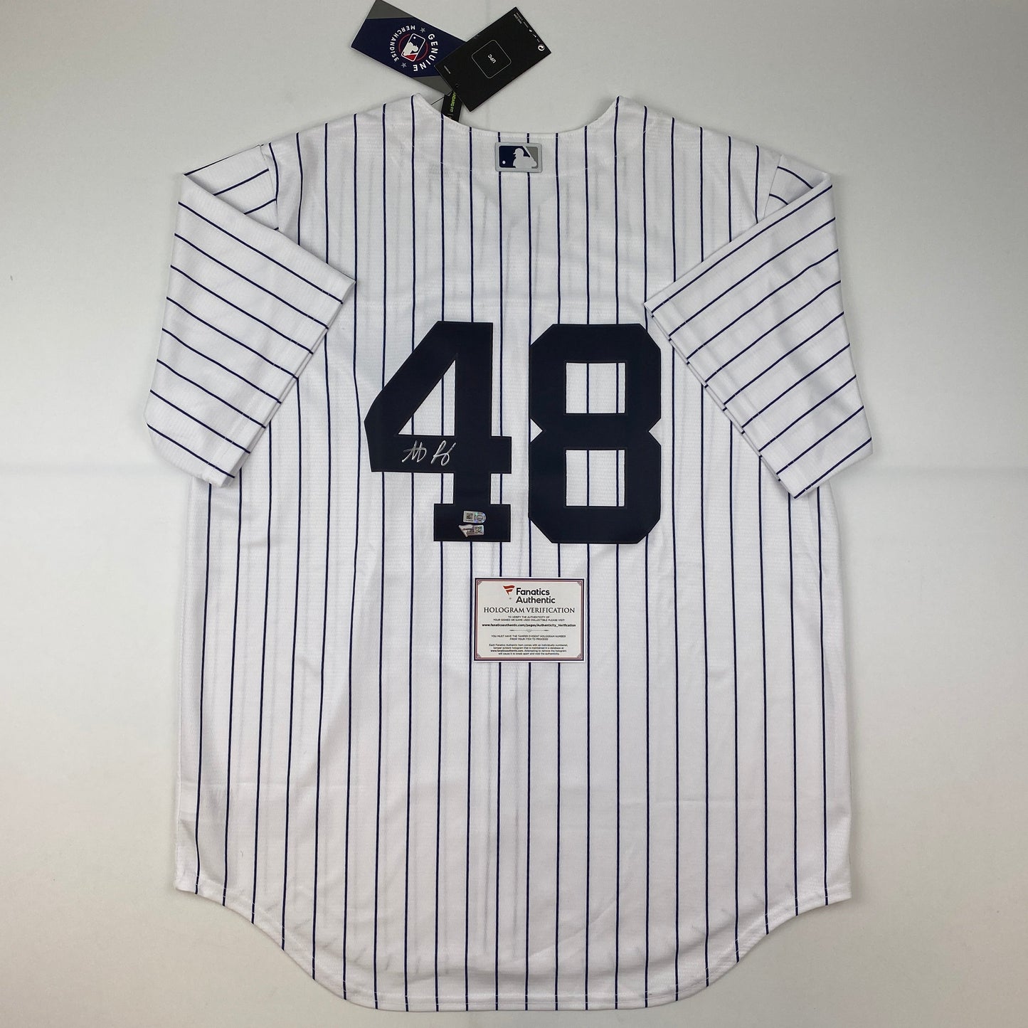 Autographed/Signed Anthony Rizzo New York Yankees Authentic Pinstripe Baseball Jersey Fanatics COA