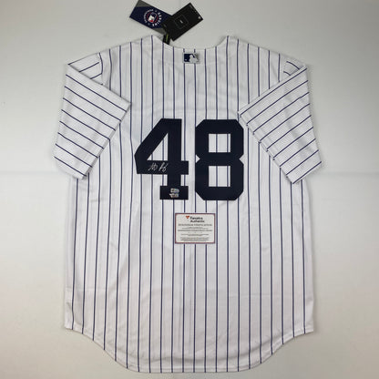 Autographed/Signed Anthony Rizzo New York Yankees Authentic Pinstripe Baseball Jersey Fanatics COA