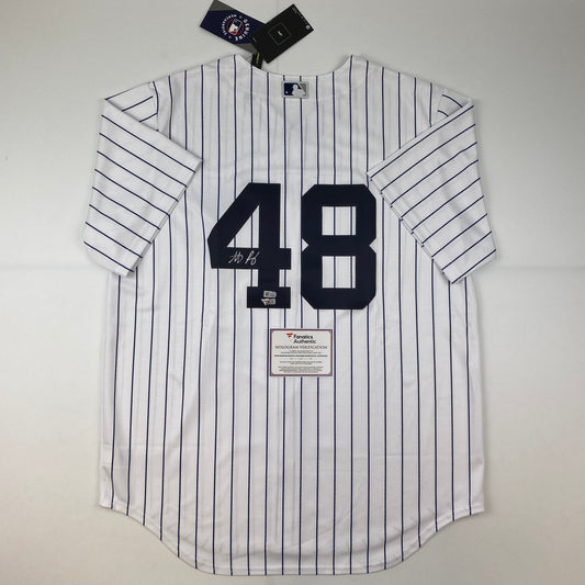 Autographed/Signed Anthony Rizzo New York Yankees Authentic Pinstripe Baseball Jersey Fanatics COA