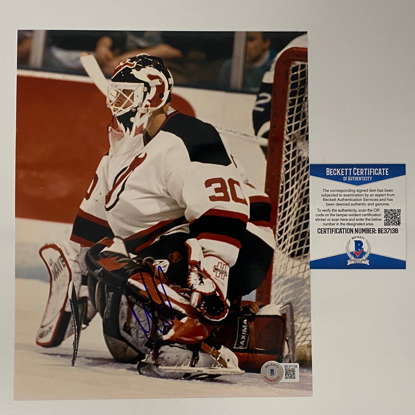 Autographed/Signed Martin Brodeur New Jersey Devils 8x10 Hockey Photo Beckett BAS COA #4