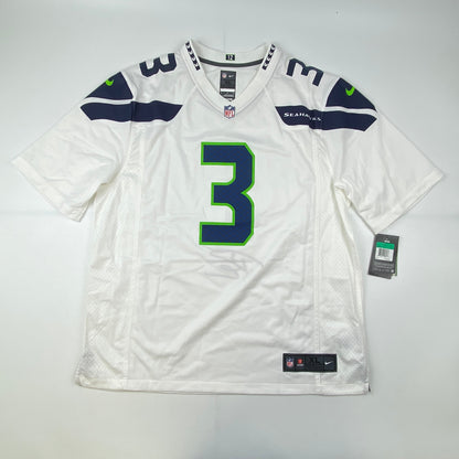 Autographed/Signed Russell Wilson Seattle Seahawks White Authentic Football Jersey Beckett BAS COA