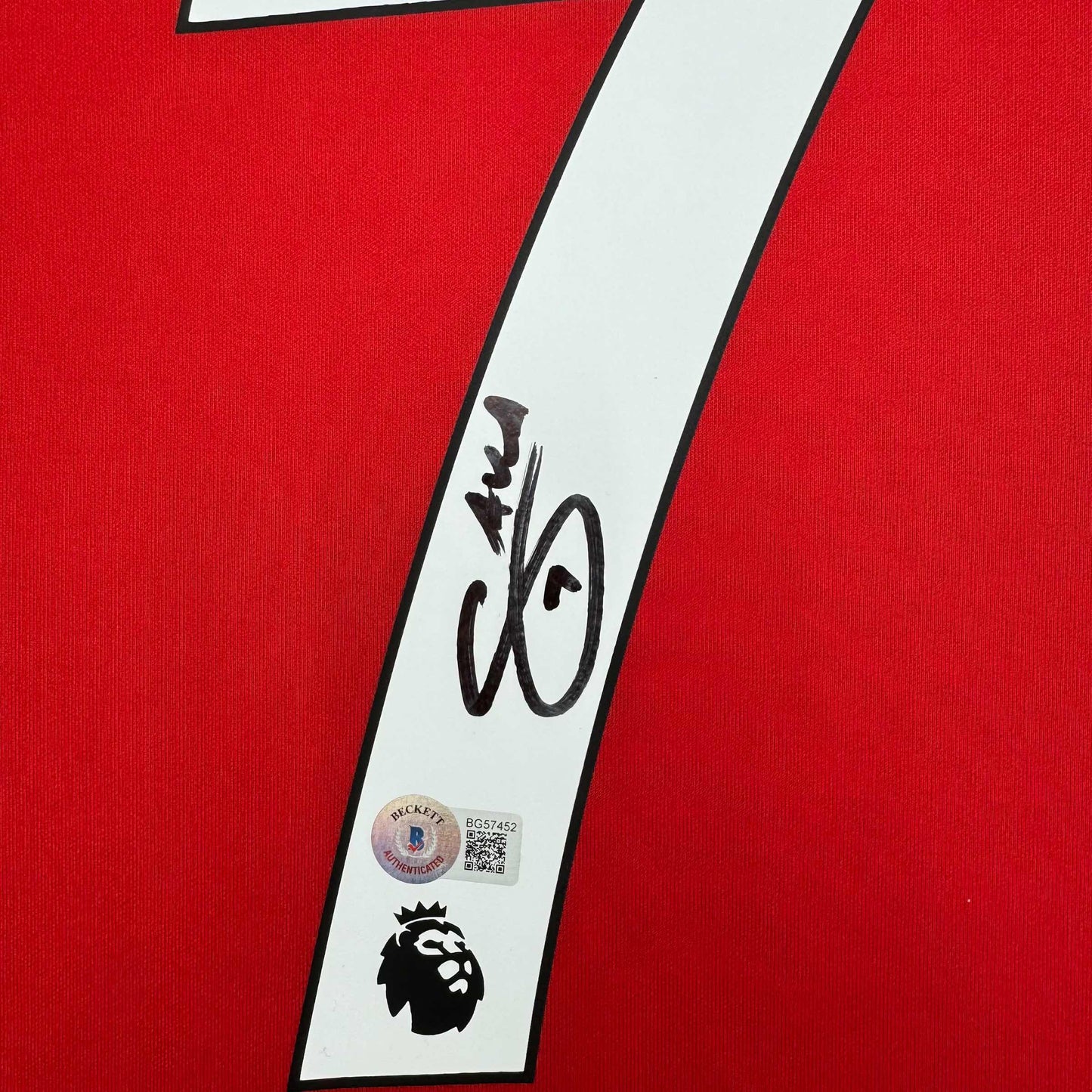 Framed Autographed/Signed Bukayo Saka 35x39 Arsenal Red Soccer Jersey Beckett BAS COA #2