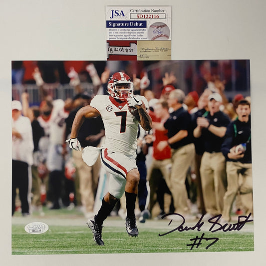 Autographed/Signed D'Andre Swift Georgia Bulldogs 8x10 College Football Photo JSA COA #7