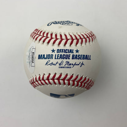 Autographed/Signed Javier Baez Rawlings Official Major League Baseball ROML JSA COA