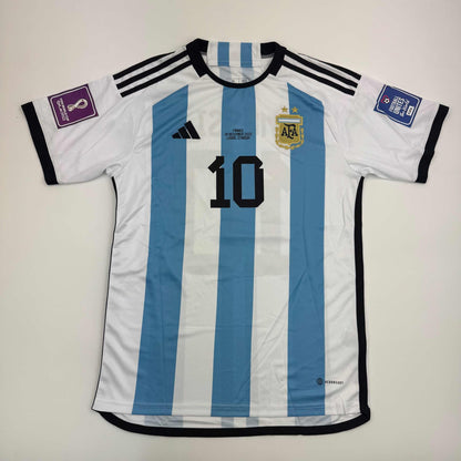 Autographed/Signed Lionel Leo Messi Argentina Blue/White Soccer Jersey Beckett BAS COA