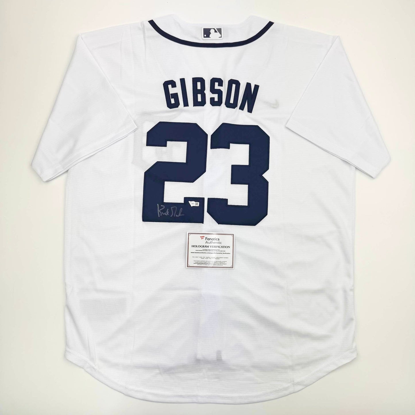 Autographed/Signed Kirk Gibson Detroit Tigers White Baseball Jersey Fanatics COA