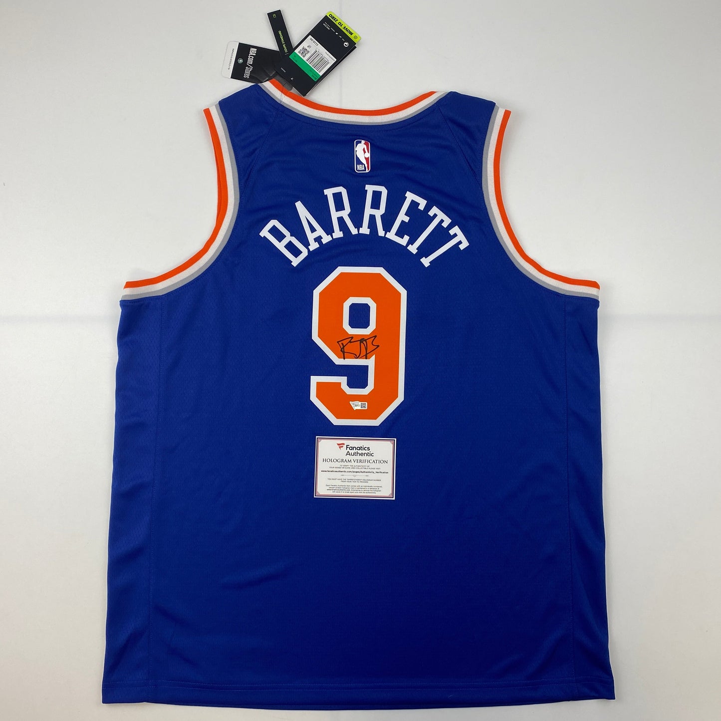 Autographed/Signed RJ R.J. Barrett New York Knicks Blue Basketball Jersey Fanatics COA