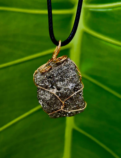Handmade Pyrite Necklace – Genuine Crystal for Abundance & Strength