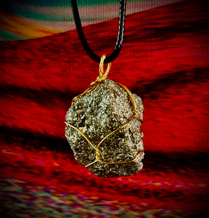 Handmade Pyrite Necklace – Genuine Crystal for Abundance & Strength