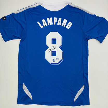 Autographed/Signed Frank Lampard Chelsea FC Blue Soccer Futbol Jersey Beckett BAS COA #2