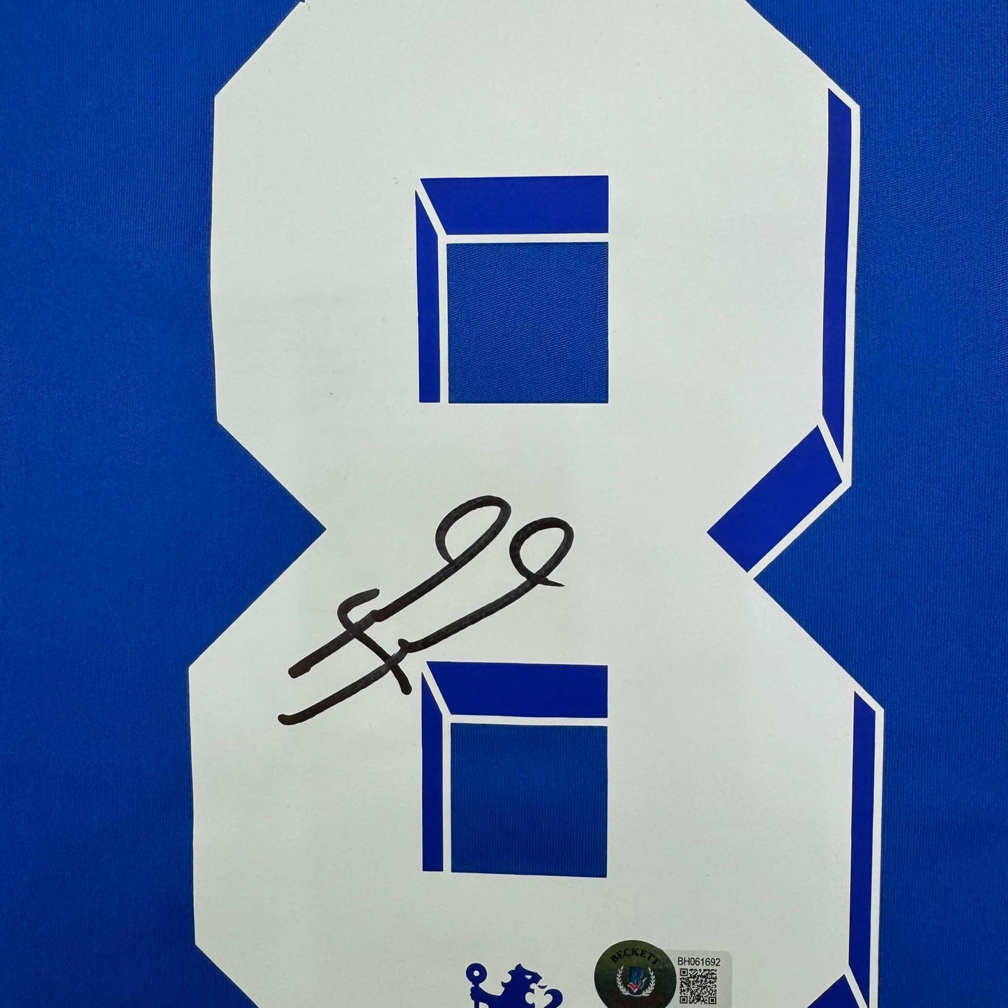 Autographed/Signed Frank Lampard Chelsea FC Blue Soccer Futbol Jersey Beckett BAS COA #2