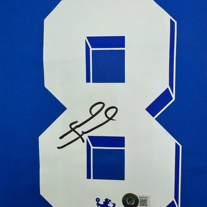 Autographed/Signed Frank Lampard Chelsea FC Blue Soccer Futbol Jersey Beckett BAS COA #2