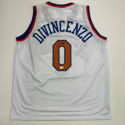 Autographed/Signed Donte Divincenzo New York White Basketball Jersey Beckett BAS COA