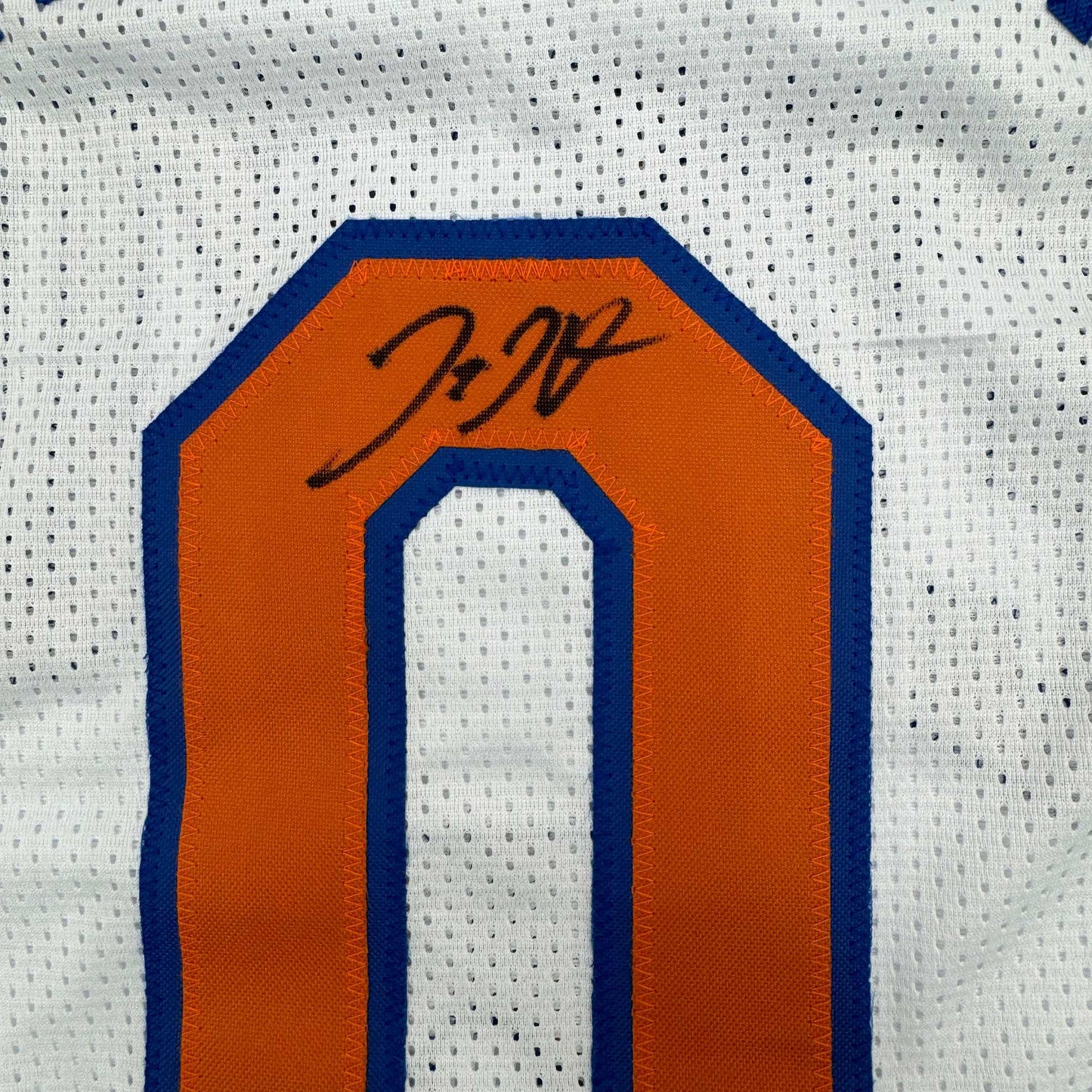 Autographed/Signed Donte Divincenzo New York White Basketball Jersey Beckett BAS COA