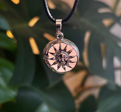 Sun & Moon Rose Quartz Pendant | Handcrafted Celestial Necklace for Love & Harmony