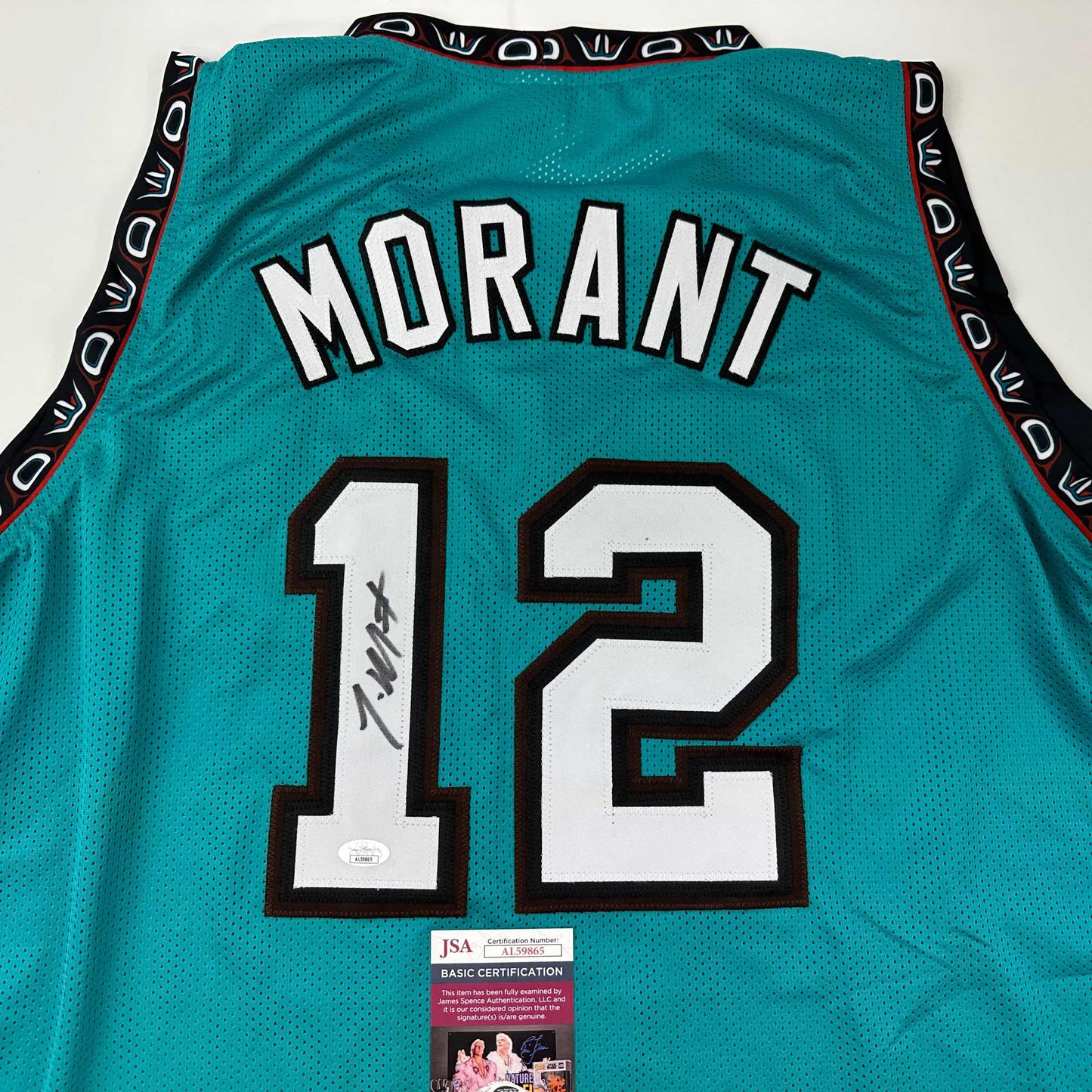 Autographed/Signed Ja Morant Memphis Teal Basketball Jersey JSA COA