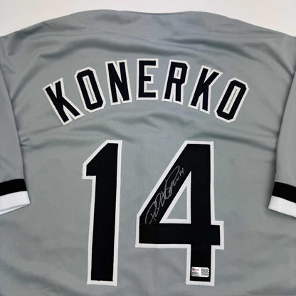 Autographed/Signed Paul Konerko Chicago Grey Baseball Jersey TriStar COA