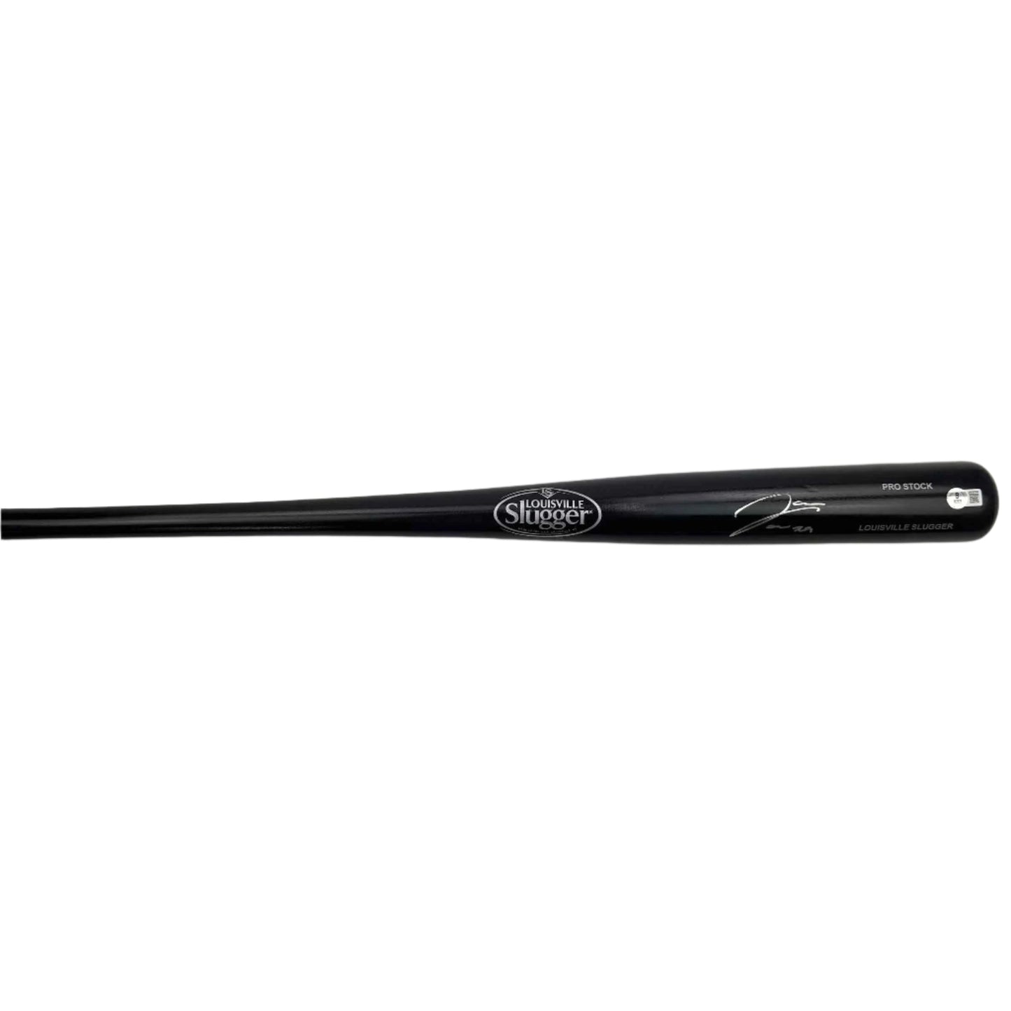 Autographed/Signed James Wood Black Louisville Slugger Baseball Bat Beckett BAS COA