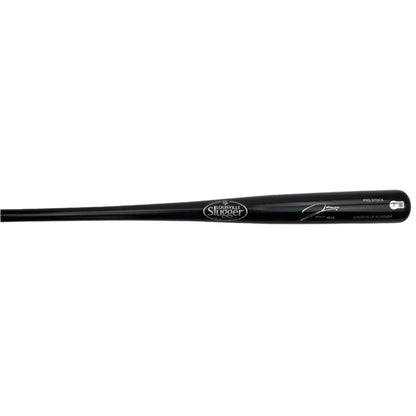 Autographed/Signed James Wood Black Louisville Slugger Baseball Bat Beckett BAS COA