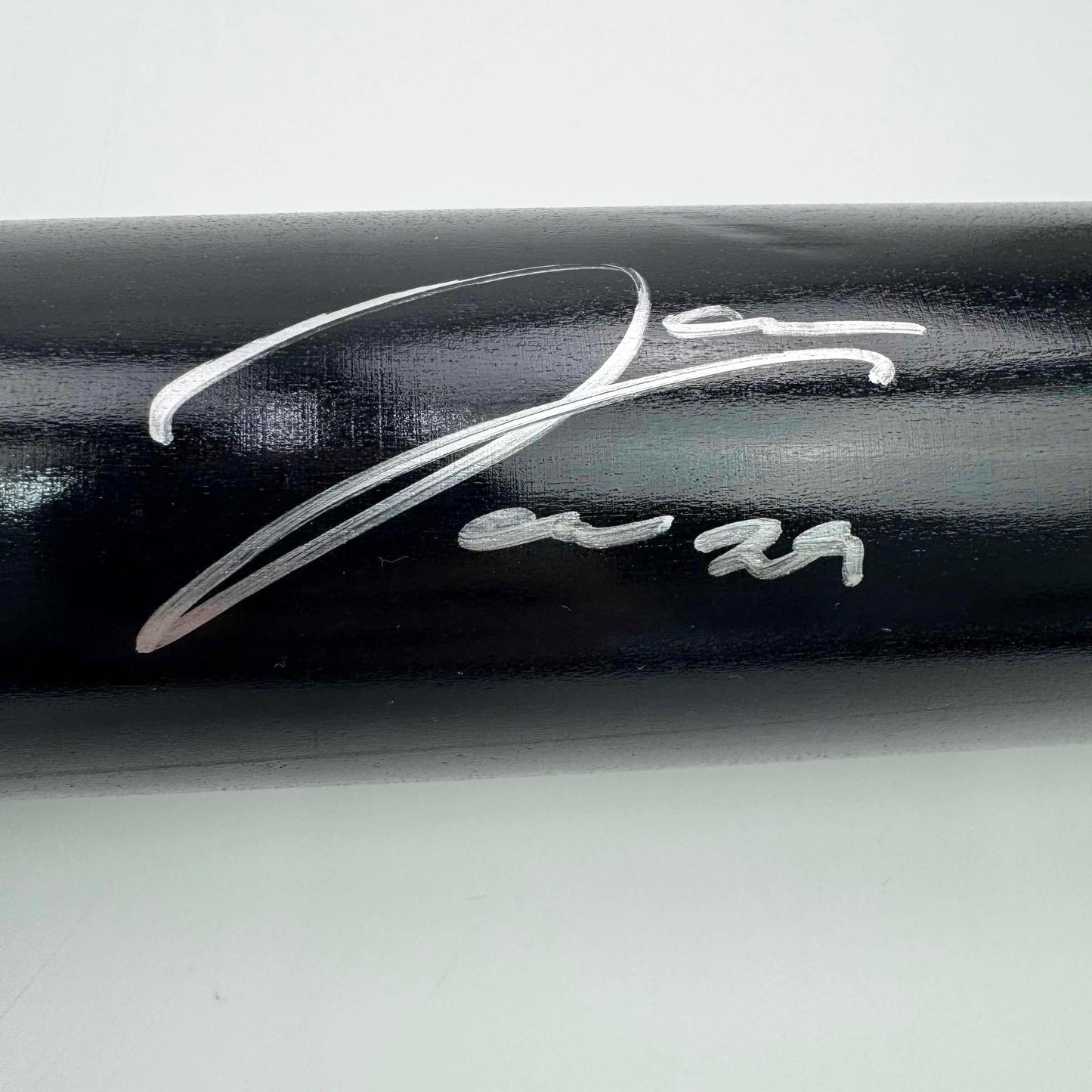 Autographed/Signed James Wood Black Louisville Slugger Baseball Bat Beckett BAS COA