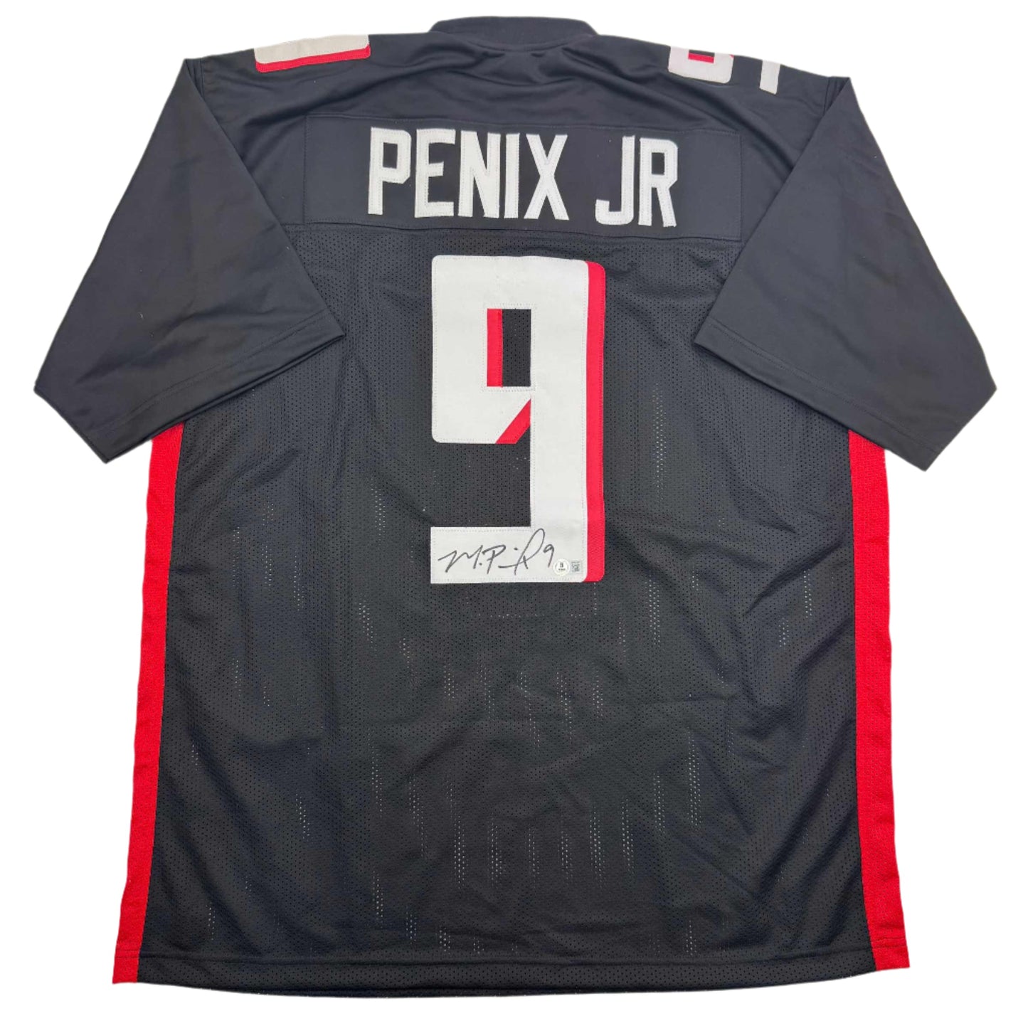 Autographed/Signed Michael Penix Jr. Atlanta Black Football Jersey Beckett BAS COA