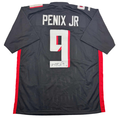 Autographed/Signed Michael Penix Jr. Atlanta Black Football Jersey Beckett BAS COA