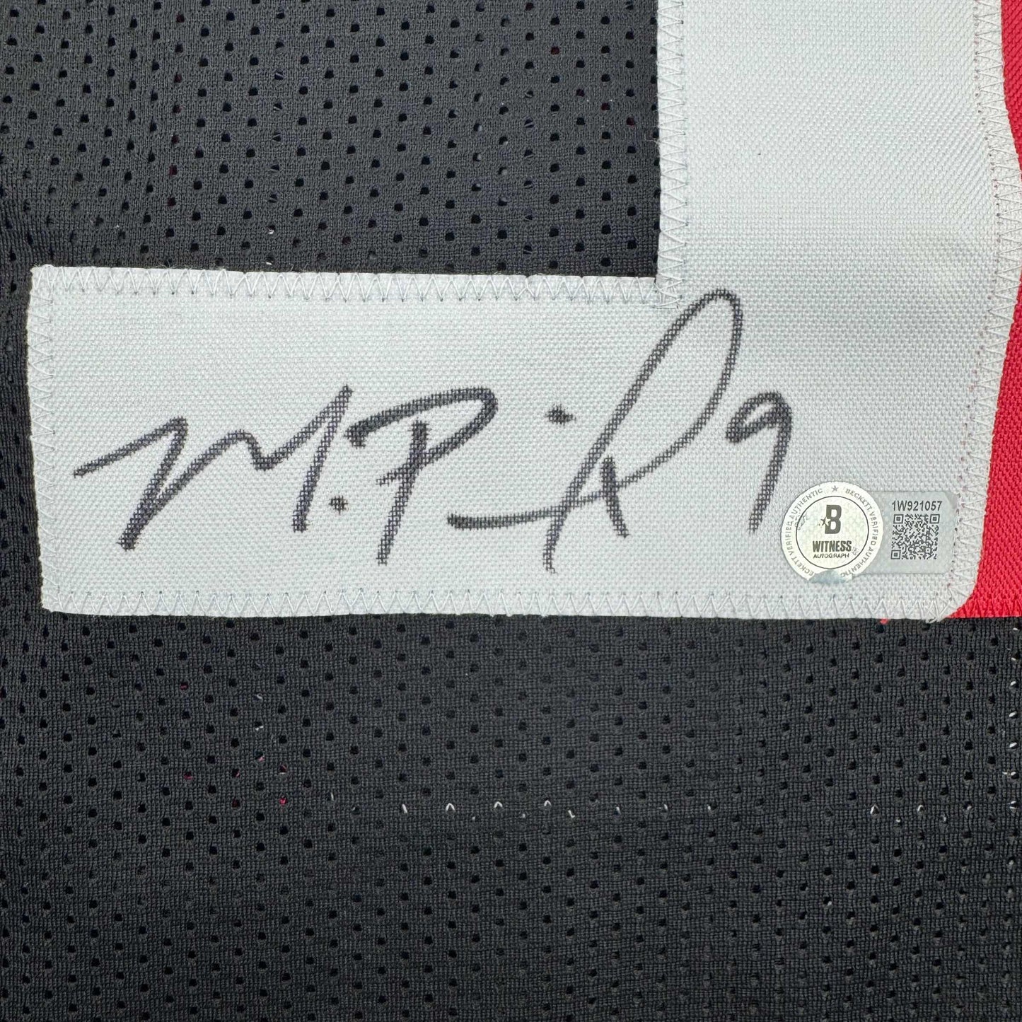 Autographed/Signed Michael Penix Jr. Atlanta Black Football Jersey Beckett BAS COA