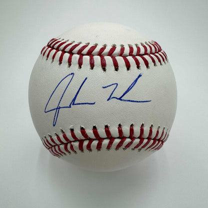 Autographed/Signed Jordan Walker Rawlings Official Major League Baseball ROML Beckett BAS COA