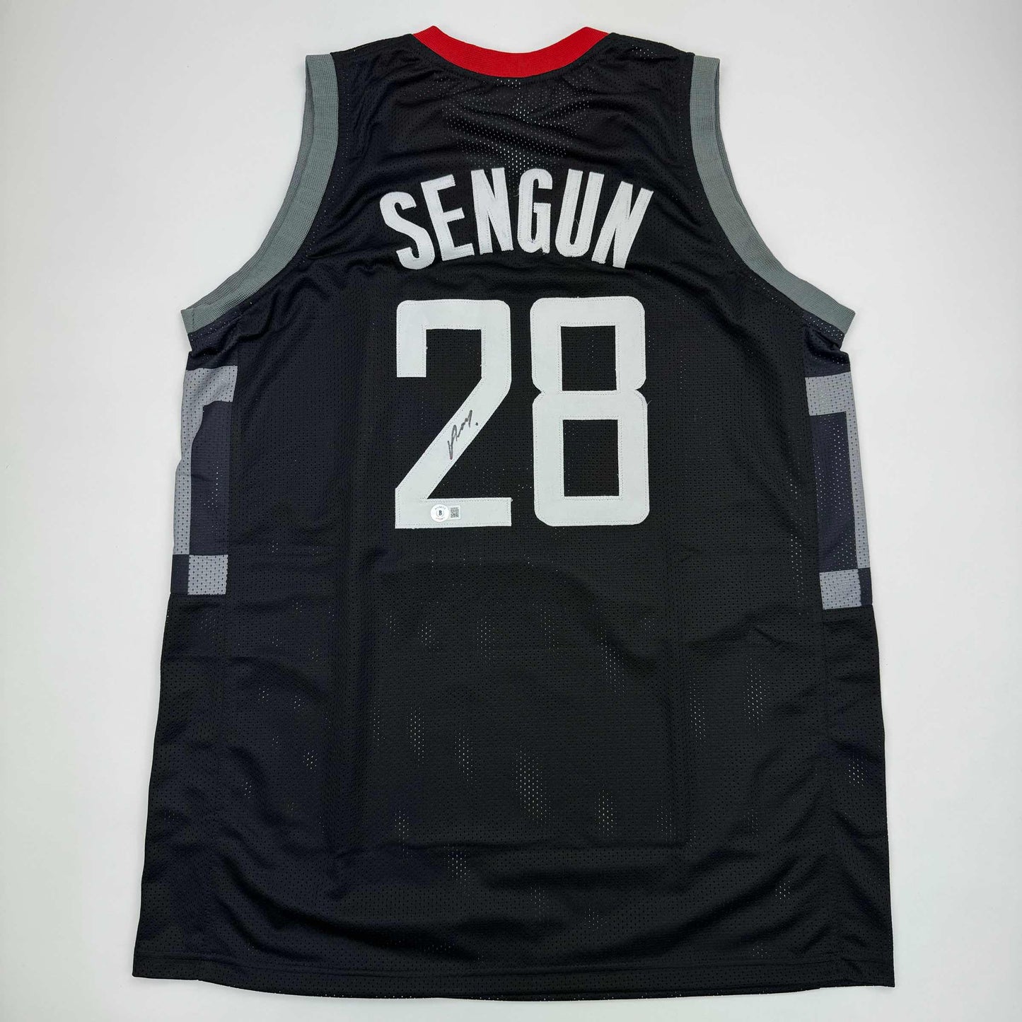 Autographed/Signed Alperen Sengun Houston Black Basketball Jersey Beckett BAS COA