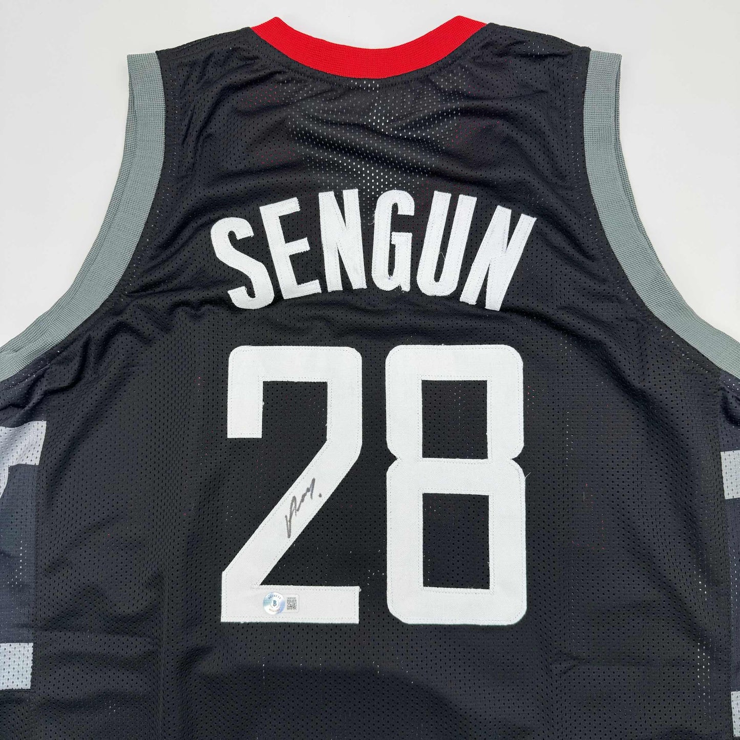 Autographed/Signed Alperen Sengun Houston Black Basketball Jersey Beckett BAS COA