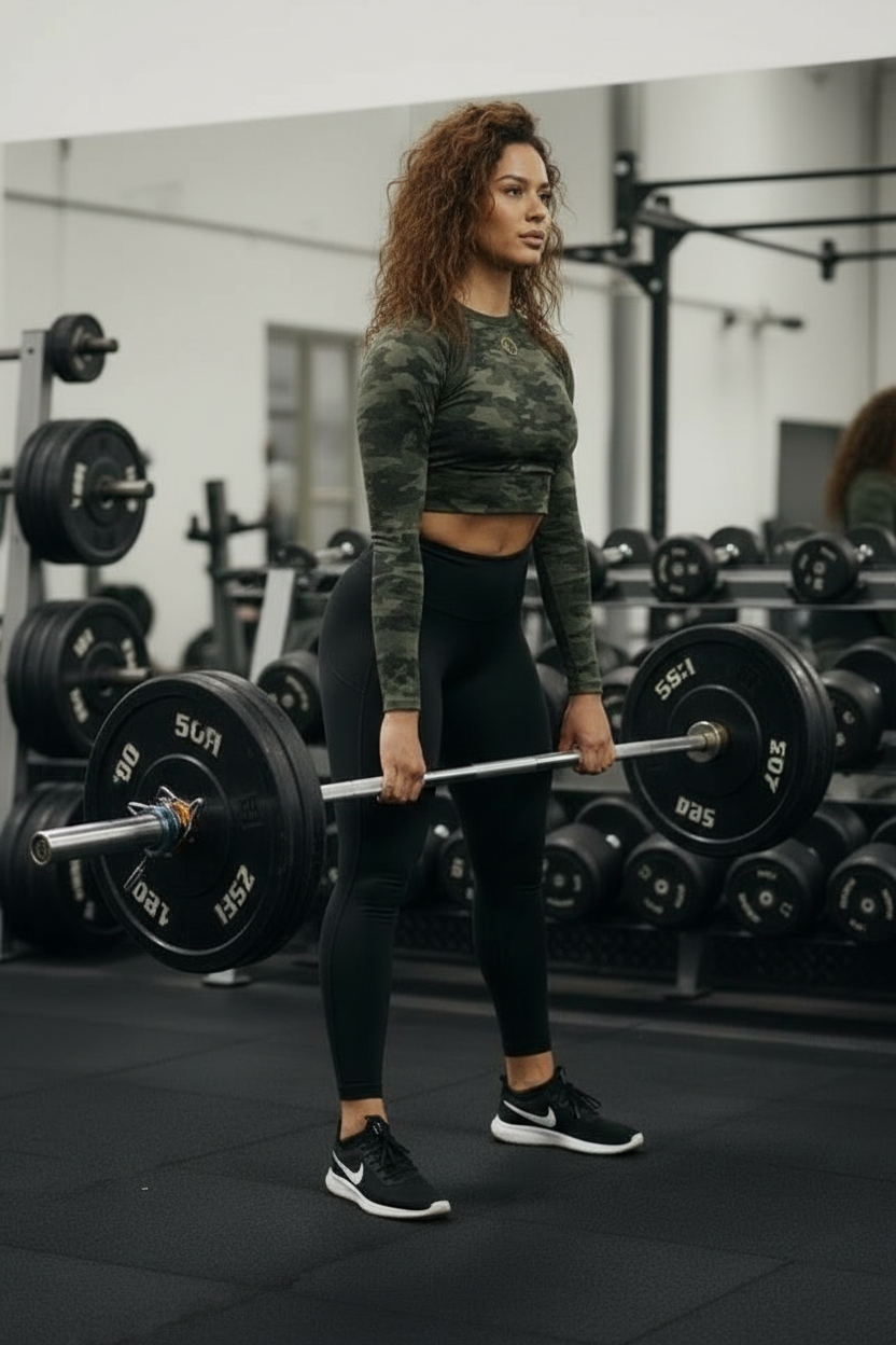 HedgeRow Camo (Woodland Camo)Long-Sleeve Crop Top