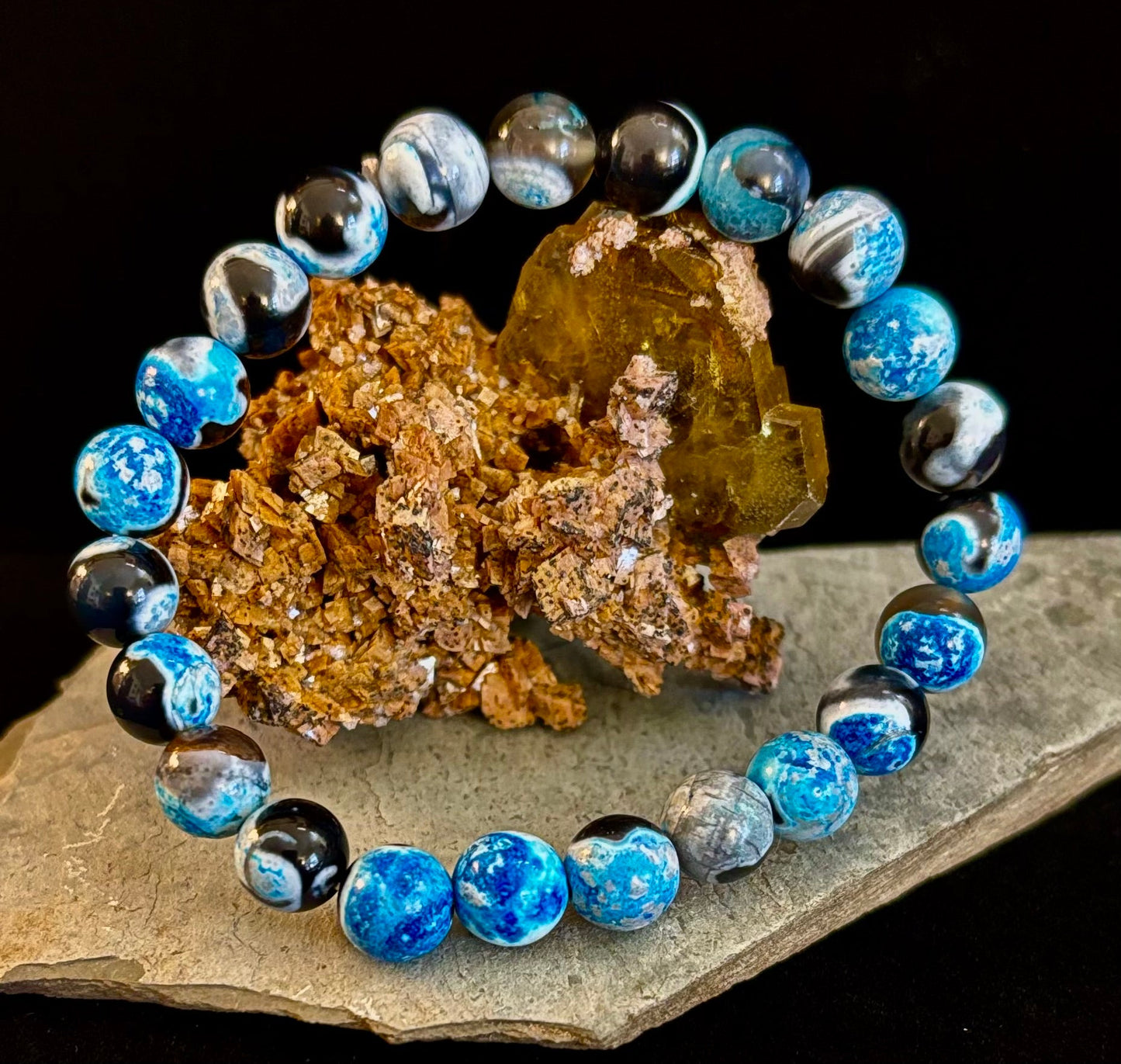 Memory & Focus Bracelet | Natural Bluestone Healing Bracelet for Clarity and Calm