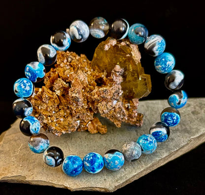 Memory & Focus Bracelet | Natural Bluestone Healing Bracelet for Clarity and Calm