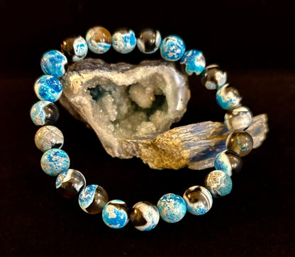 Memory & Focus Bracelet | Natural Bluestone Healing Bracelet for Clarity and Calm