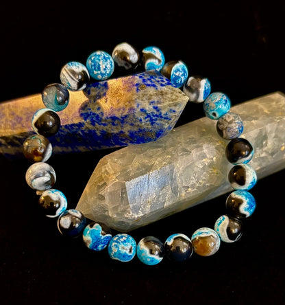 Memory & Focus Bracelet | Natural Bluestone Healing Bracelet for Clarity and Calm
