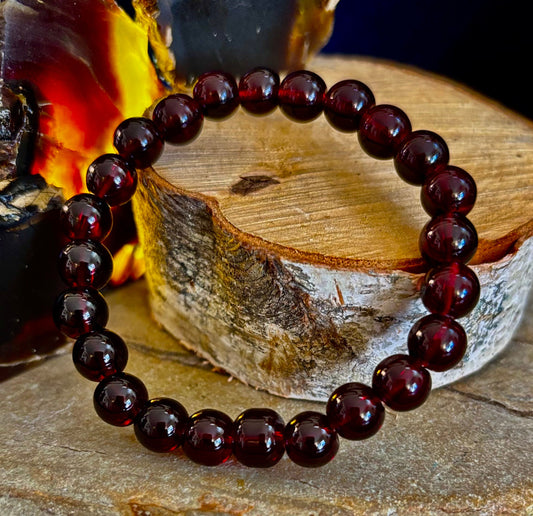 Garnet Wishing Bracelet – 8mm Beads for Passion, Protection & Manifestation