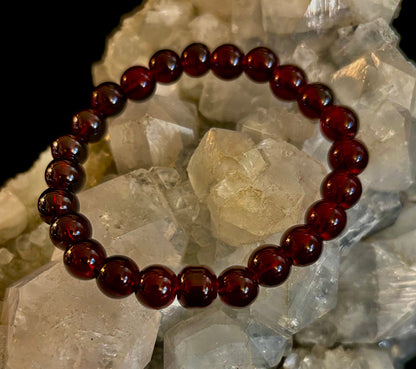 Garnet Wishing Bracelet – 8mm Beads for Passion, Protection & Manifestation