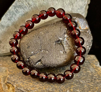 Garnet Wishing Bracelet – 8mm Beads for Passion, Protection & Manifestation
