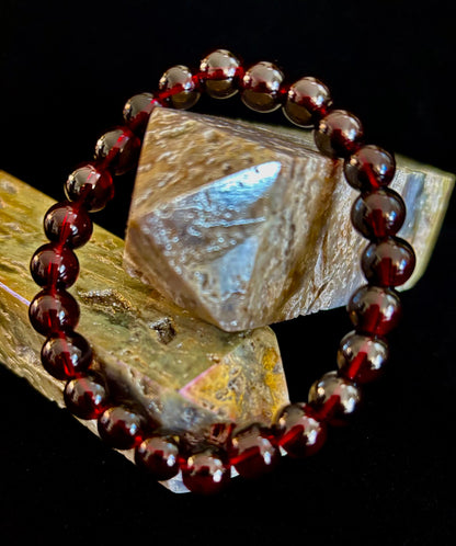 Garnet Wishing Bracelet – 8mm Beads for Passion, Protection & Manifestation