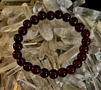 Garnet Wishing Bracelet – 8mm Beads for Passion, Protection & Manifestation