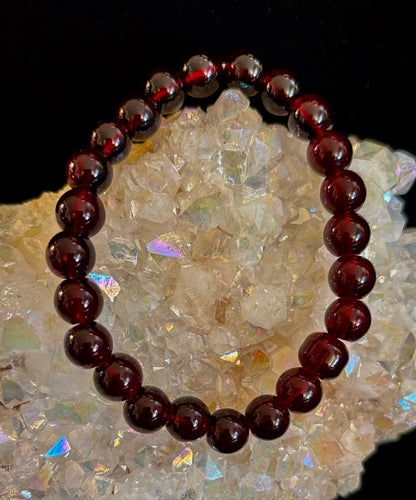 Garnet Wishing Bracelet – 8mm Beads for Passion, Protection & Manifestation