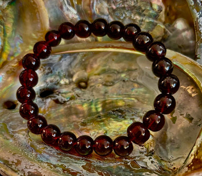 Garnet Wishing Bracelet – 8mm Beads for Passion, Protection & Manifestation