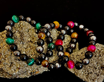 Protection Energy Bracelets – Red, Green, and Tiger Eye Options
