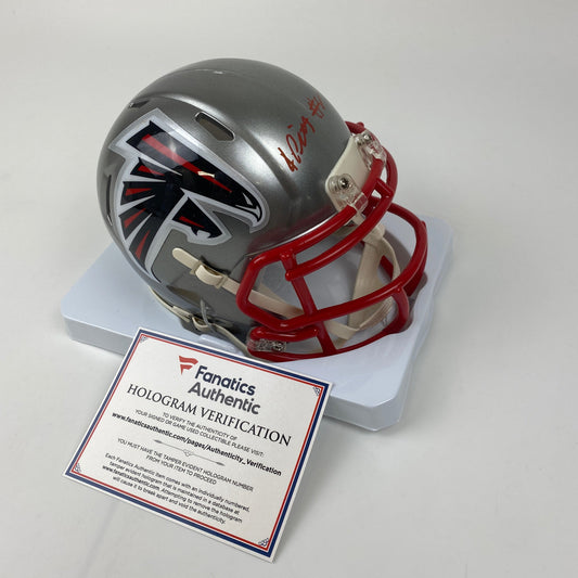 Autographed/Signed Kyle Pitts Atlanta Falcons Flash Football Mini Helmet Beckett BAS COA