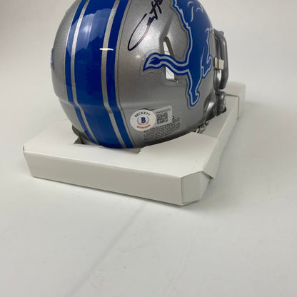 Autographed/Signed Aidan Hutchinson Detroit Lions Mini Football Helmet Beckett BAS COA