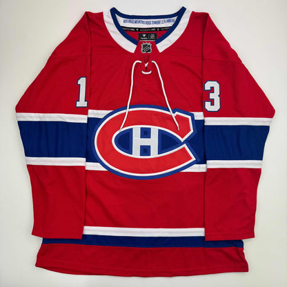 Autographed/Signed Cole Caufield Montreal Canadiens Red Hockey Jersey Fanatics COA