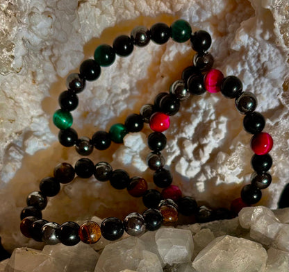 Protection Energy Bracelets – Red, Green, and Tiger Eye Options