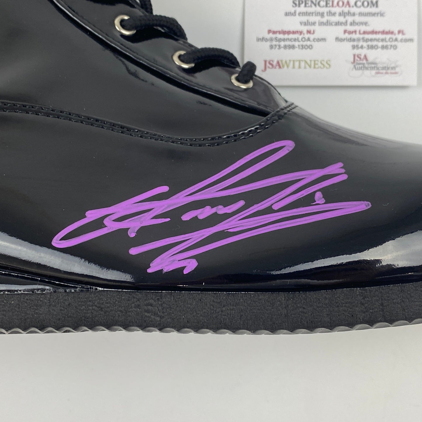 Autographed/Signed The Undertaker Black WWE WWF Wrestling Boot/Shoe JSA COA Auto